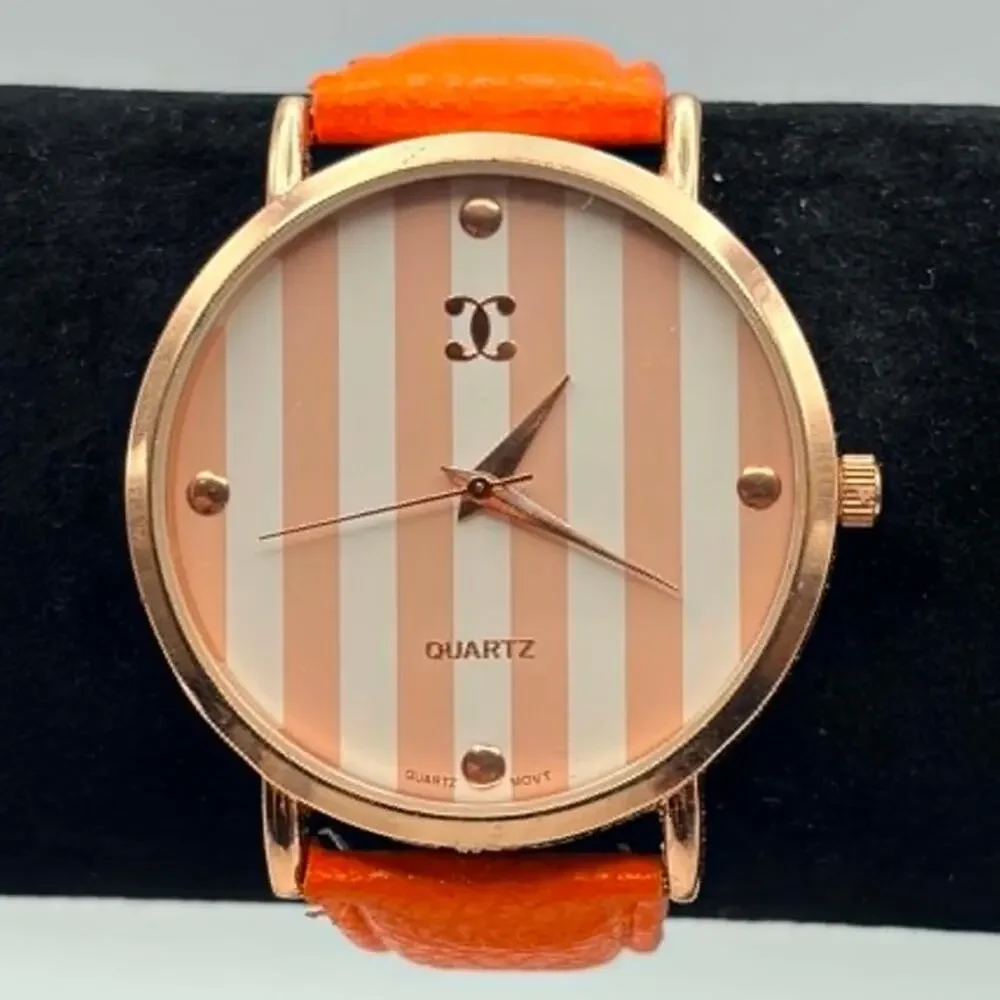 Orange Stripe Men's Watch
